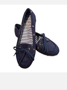 Women's Sugar Able Navy Blue Canvas Slip On Comfort Shoes Size 7